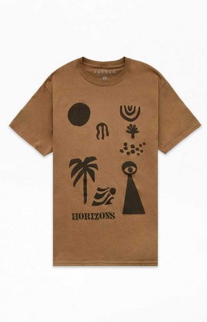 T-shirt PacSun Horizon Hombre Marrones | ZVQEW0391